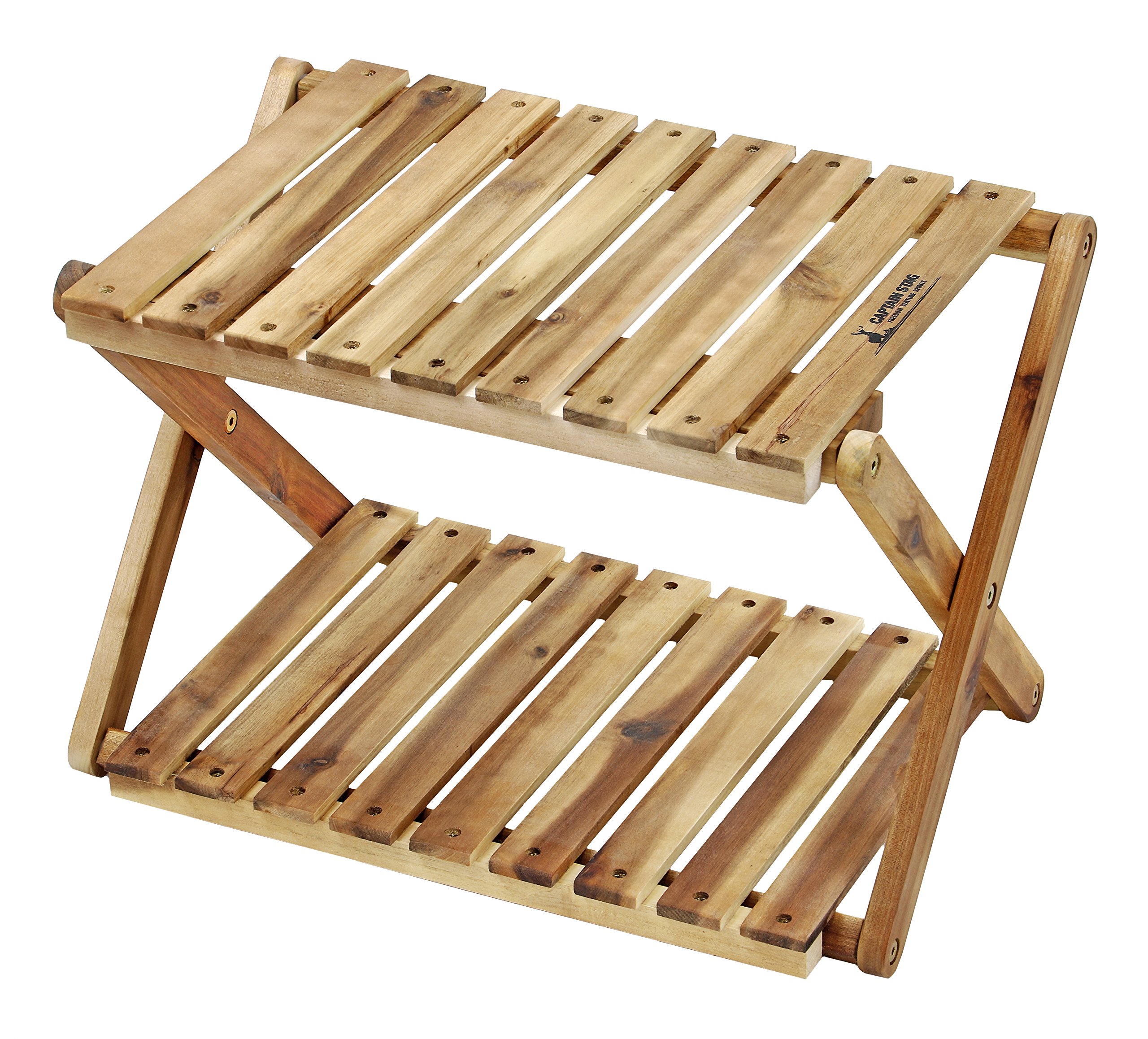 キャプテンスタッグ(CAPTAIN STAG) キャンプ ベランダ 収納棚 木製2段ラック MOVEラック W460mm 高さ2段階調節可能 CSクラシックス UP-2585商品画像