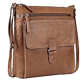 LEDERBUCK Shirley Large Soft Real Leather Womens Crossbody Handbags and Purses-Triple Zip Sling Crossover Shoulder Bag | Large, Soft, Real Leather, Purses, Triple Zip, Sling