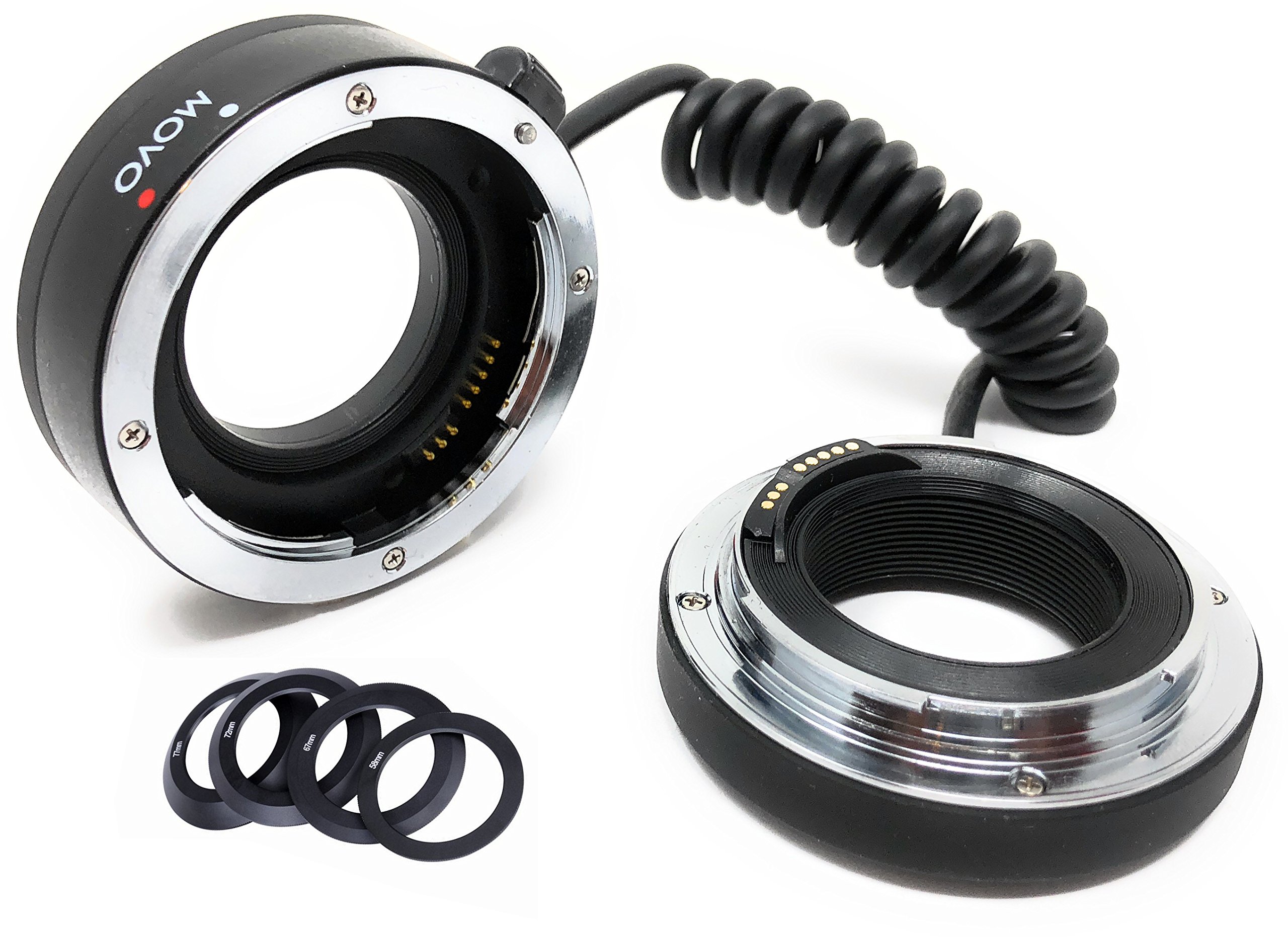 Movo AF Chrome Reverse Mount Macro Lens Converter for Canon EOS 80D, 77D, 70D, 60D, 50D, 7D, 7D Mark II, 6D, 5DS, 5D, 5D Mark IV, 1D, 2000D, 4000D, 200D, 800D DSLR Cameras