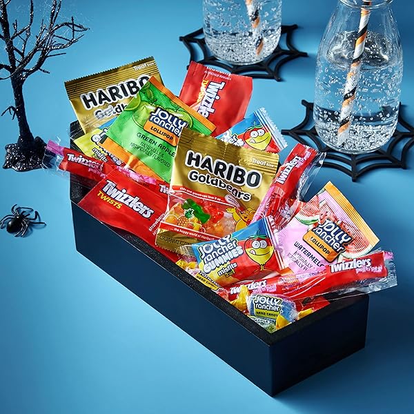 JOLLY RANCHER, HARIBO AND TWIZZLERS ASSORTED FRUIT FLAVORED, HALLOWEEN CANDY BAG, 25.23 OZ (85 PIECES)