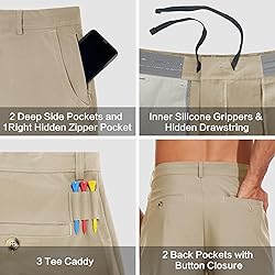 JWM Mens 9" Stretch Golf Shorts - Lightweight