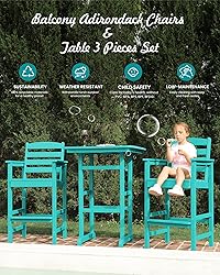 SERWALL Balcony Adirondack Chairs and Table 3