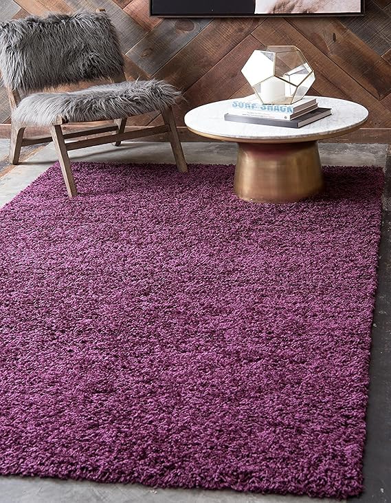 BRAVICH RugMasters Aubergine/Plum Extra Extra Large Rug 5 cm Thick Shag
