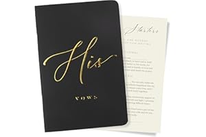 ARTESORI Wedding Vow Book for Him, Soft Touch, Gold Foil Engraving & 28 Lined Pages - Wedding Vow Books His and Hers, Wedding Essentials, Wedding Registry Ideas, Wedding Day Gifts, Groom Book [Black]