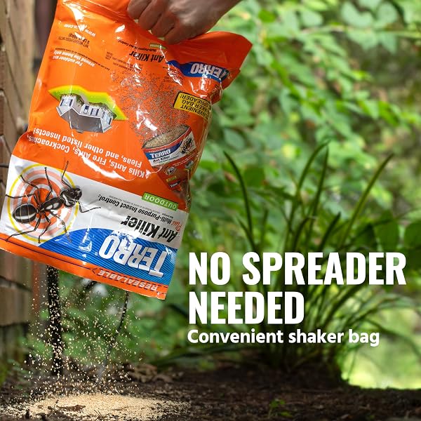 TERRO ANT KILLER PLUS MULTI-PURPOSE INSECT CONTROL FOR OUTDOORS – KILLS FIRE ANTS, FLEAS, COCKROACHES, AND OTHER CRAWLING INSECTS – 3LB SHAKER BAG – T901-6