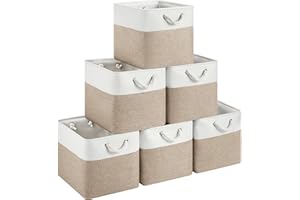 HUZNXVY 13x15x13 Storage Cube Bins Collapsible Fabric Storage Bins with Handles 6 Pack Large Closet Organizer Bins for Clothe