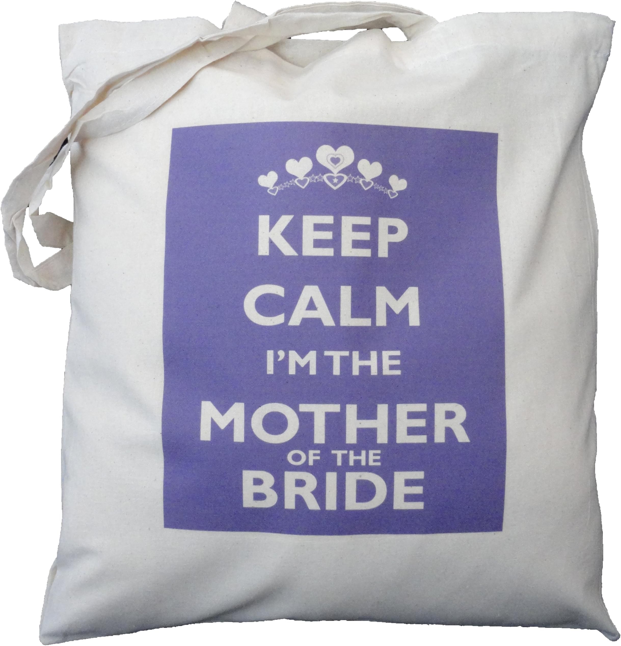 Keep Calm I'm the Mother of the Bride - Natural Cotton Shoulder Bag - Purple design