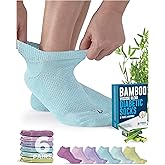 Doctor's Select Viscose Bamboo Ankle Diabetic Socks for Women and Men - 6 Pairs | Super Soft, Non Binding, Loose Wide Top