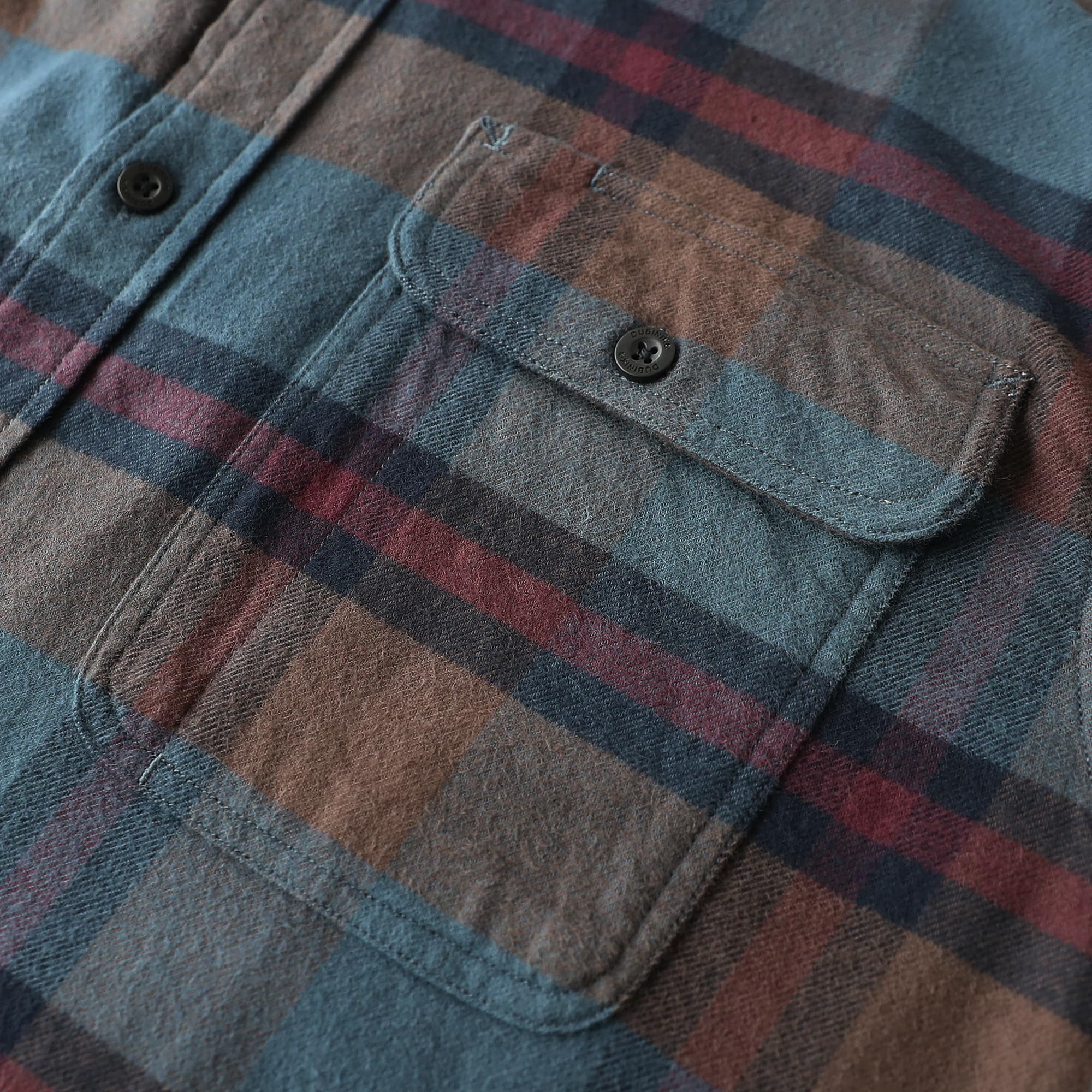 Dubinik Mens Flannel Shirts Long Sleeve Flannel Shirt for Men Warm Casual Soft Cotton Button Down Plaid Mens Flannel Shirt