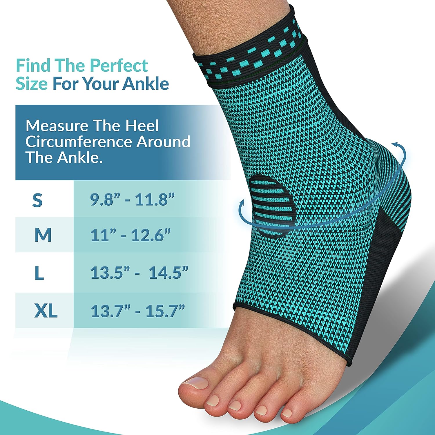 Modvel 2 Pack Ankle Brace Compression Sleeve | Injury Recovery, Joint Pain and More | Achilles Tendon Support, Plantar Fasciitis Foot Socks with Arch Support: Sports & Outdoors