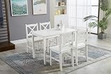 mcc direct Classic Solid Wooden Dining Table and 4 Chairs Set Grey White Natural view 2