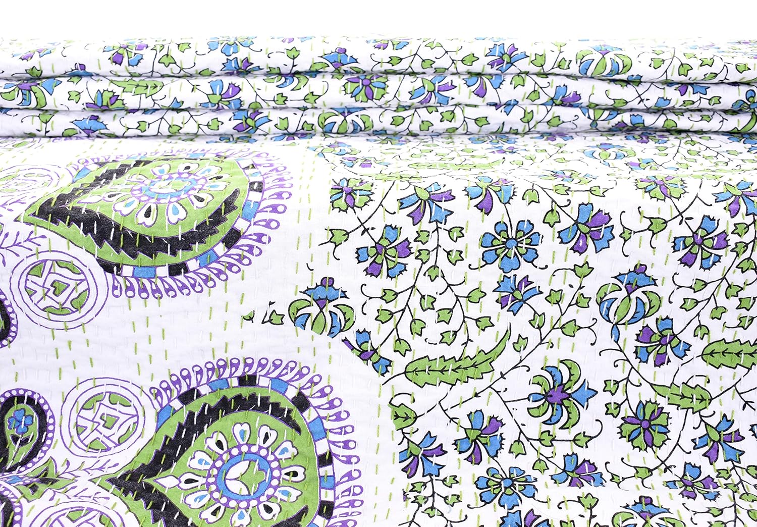 上品な 2層カンタキルト Art Sophia 曼荼羅 B07hxz6fx4 キング ブランケット コットン 100 スロー キルト ハンドメイド インドカンタベッドスプレッド キルトケット Amro Asia Org