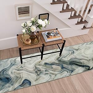 Mohawk Home Wavelength Neutral Abstract (2' X 5') Runner Rug
