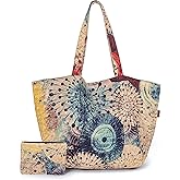 OPQRSTU Women Hippie Tote Hand Bag Large Capacity Bohemian Bag Portable Tourist Shoulder Bags