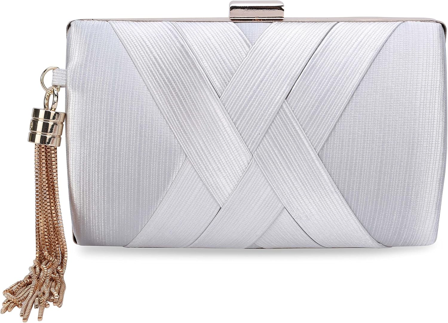 SYMALL Women Handbag with Fringes Tassels Elegant Evening Bag for Women Wedding Party Evening Bridal Bag Vintage Retro Silk 17cm * 7cm * 10cm