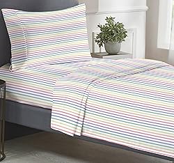California Design Den Rainbow Stripe Twin-XL Sheets