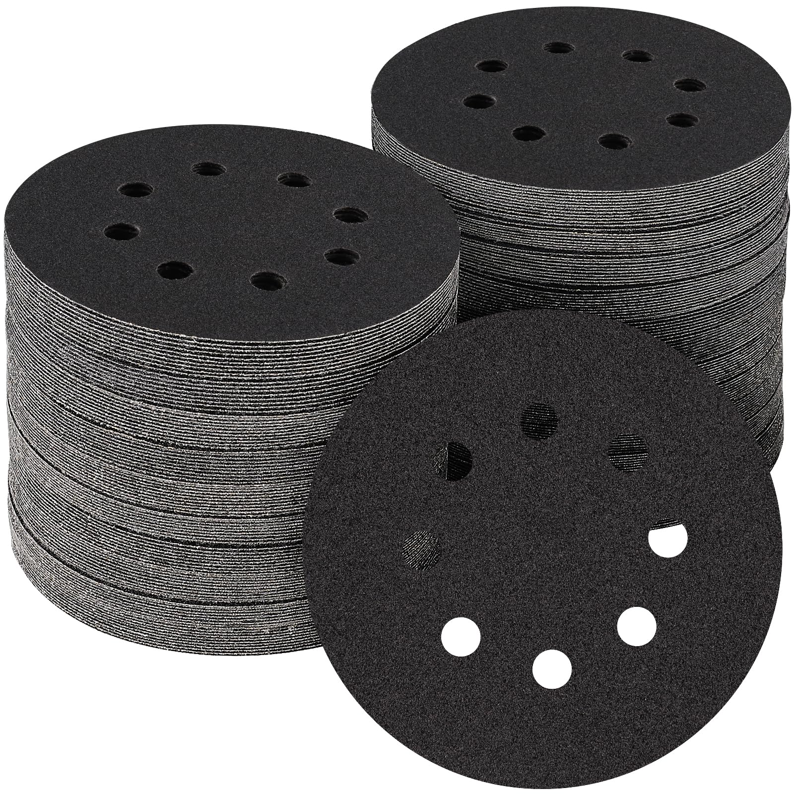 Photo 1 of POTUINOM 100PCS 5 inch Silicon Carbide Sanding Discs 120 Grit, Wet Dry Orbital 5 Sander Hook and Loop Sandpaper Disc, Best for Metal,Automotive,Wood Polishing