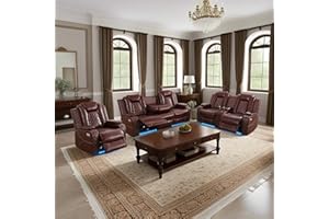 FUOROLA Faux Leather LED Power Recliner for Living Room, Dormitory, Guest Room