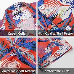 Mens Hawaiian Casual Shirts Short Sleeve Button