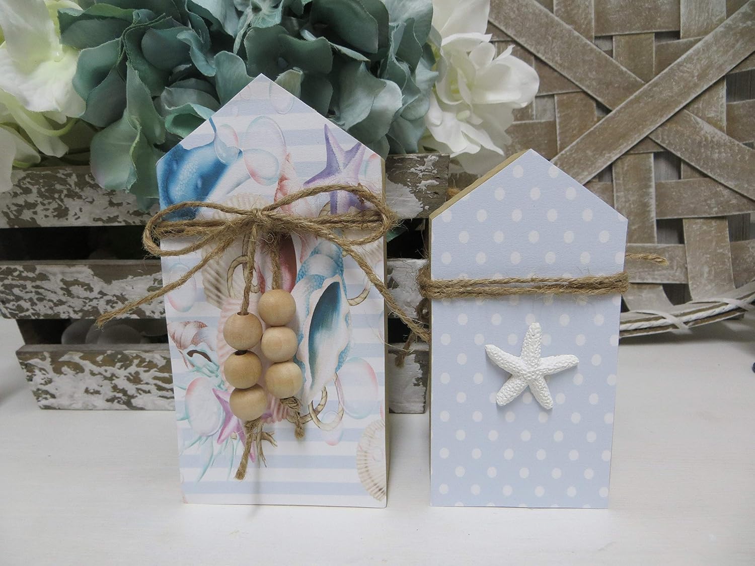 Mini Wood House, Beach Tiered Tray Decor, Beach Wood House Sign, Farmhouse Decor, Kitchen Tiered Tray Decor