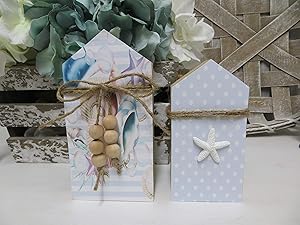 Mini Wood House, Beach Tiered Tray Decor, Beach Wood House Sign, Farmhouse Decor, Kitchen Tiered Tray Decor