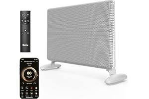 Ballu Mica Infrared Space Heater Indoor Use,Large Room Panel Heater with Programmable Thermostat,WiFi App Control,Portable Stand or Wall Mount,Energy Efficient Smart Quiet Heater,Work with Alexa,White
