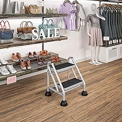 Cosco 2-Step Rolling Step Ladder, Grey