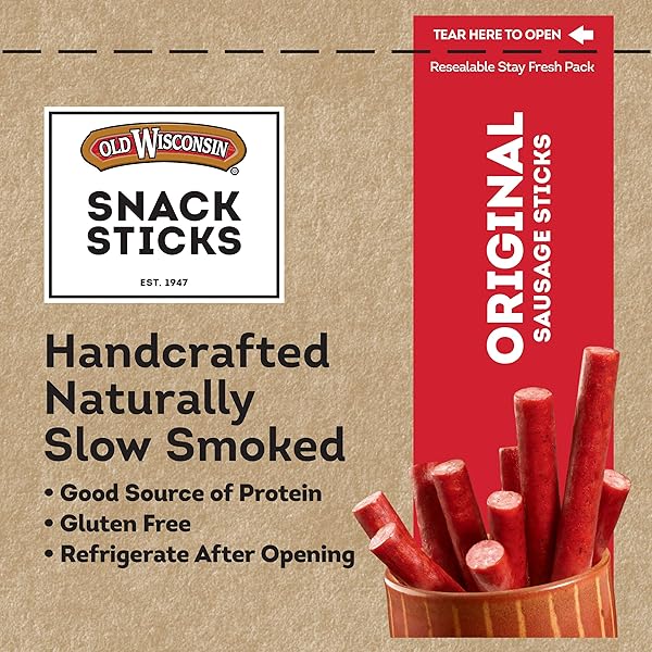 OLD WISCONSIN SNACK STICKS, ORIGINAL, 8-OUNCE PACKAGE
