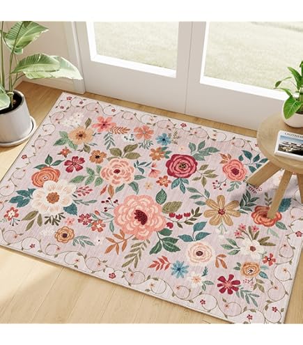 Amazon.com: HF by LT Hydrangeas Rug, 24 x 36 inches, Hand-Hooked