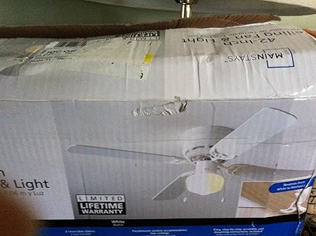 Mainstays 42 Inch Ceiling Fan And Light Kit White Amazon Com