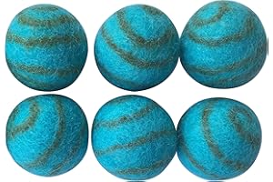 Pet Pizazz Wool Ball Cat Toy - 6PC - 100% Wool Cat Toys for Indoor Cats Interactive