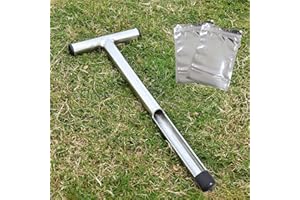LICHTUND Soil Probe 16 Inch with 2 Bags, Soil Sample Probe for Lawn House Plants, T-Handle Soil Sampler Probe Rod, Stainless Steel Soil Test Kits Tool for Soil Sampling