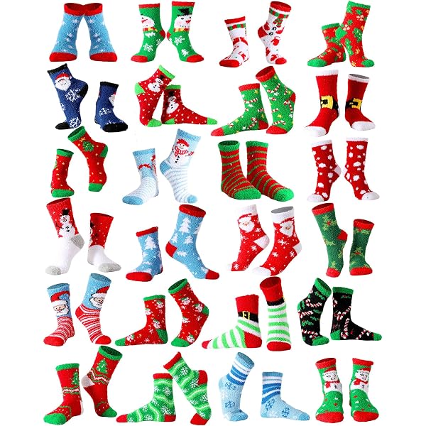 12 Paires De Chaussettes Fantaisie Noël Pour Femme - Taille 9-11, Neuves Avec étiquettes, Motifs Variés (Père Noël, Etc.)