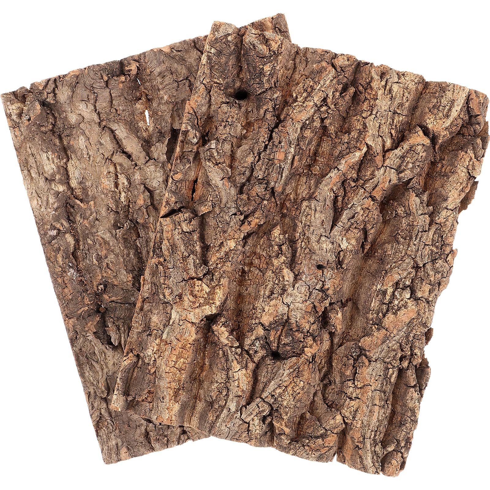 Toddmomy Natural Tree Bark Reptile Hide Terrarium Decor 2 Pieces Climbing Bark Platform for Lizard Snake Turtle Habitat Accessories