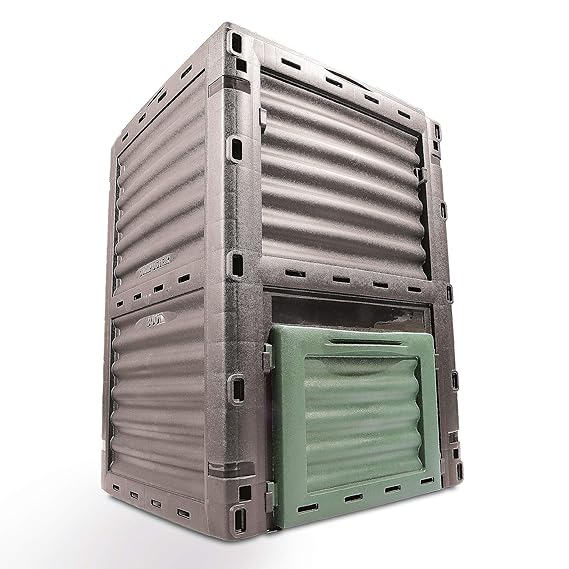 Garten Komposter Kunststoff 300l mit Deckel – Made in Europe – Thermokomposter Schnellkomposter reduziert Küchen- und Gartena