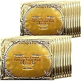 Ruzzut 15PCS Collagen Facial Masks - Skin Care Hydrating Face Sheet Mask with Hyaluronic Acid & Hydrolyzed Collagen Mask for Deeply Moisturizing & Anti Wrinkles & Refreshing Skin,24K Gold