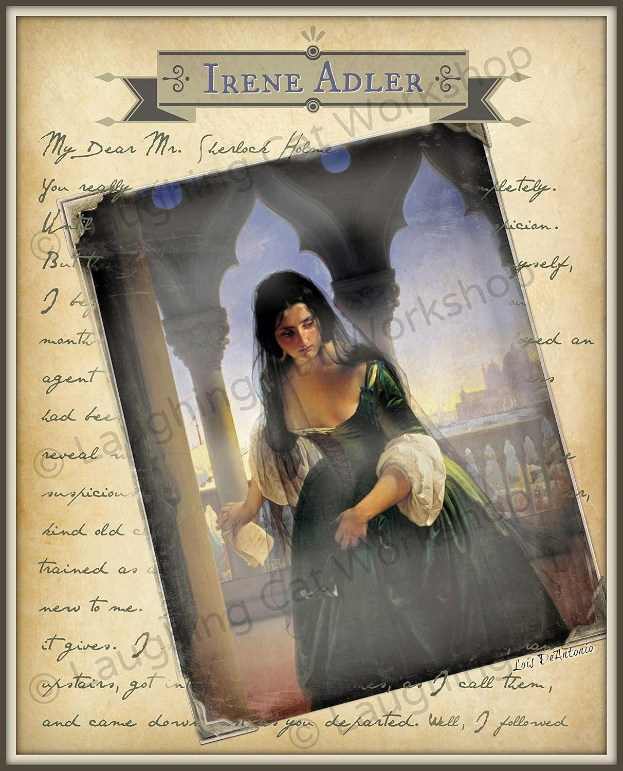 Sherlock Holmes art print Irene Adler Woman art Conan Doyle Detective Murder Mystery wall decor Old World Back to School Classic English Literature print UK British Great Britain print