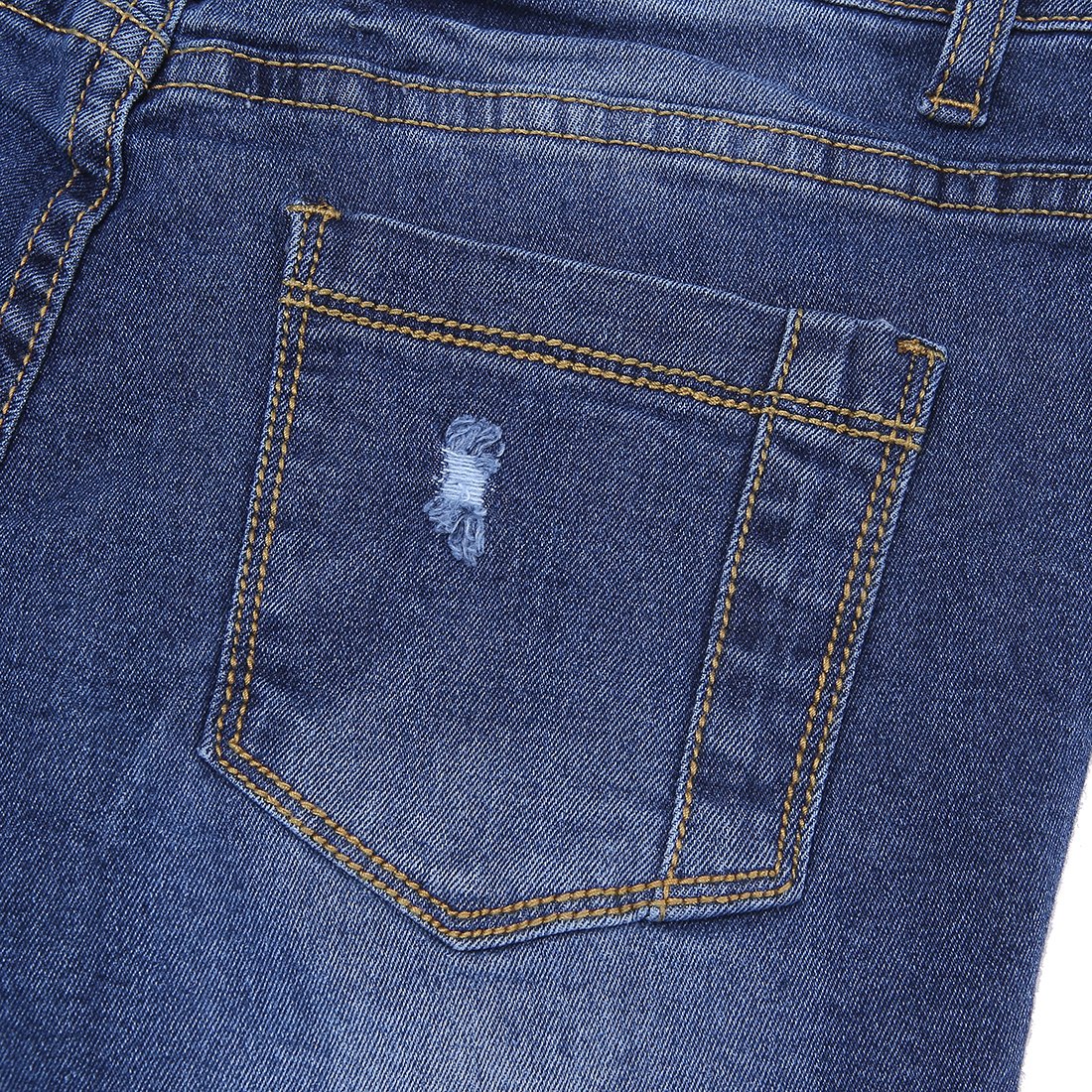 Goddess Area Women\'s Casual Mid Waisted Distressed Ripped Stretch Denim Girl\'s Shorts Jeans (19, Blue)