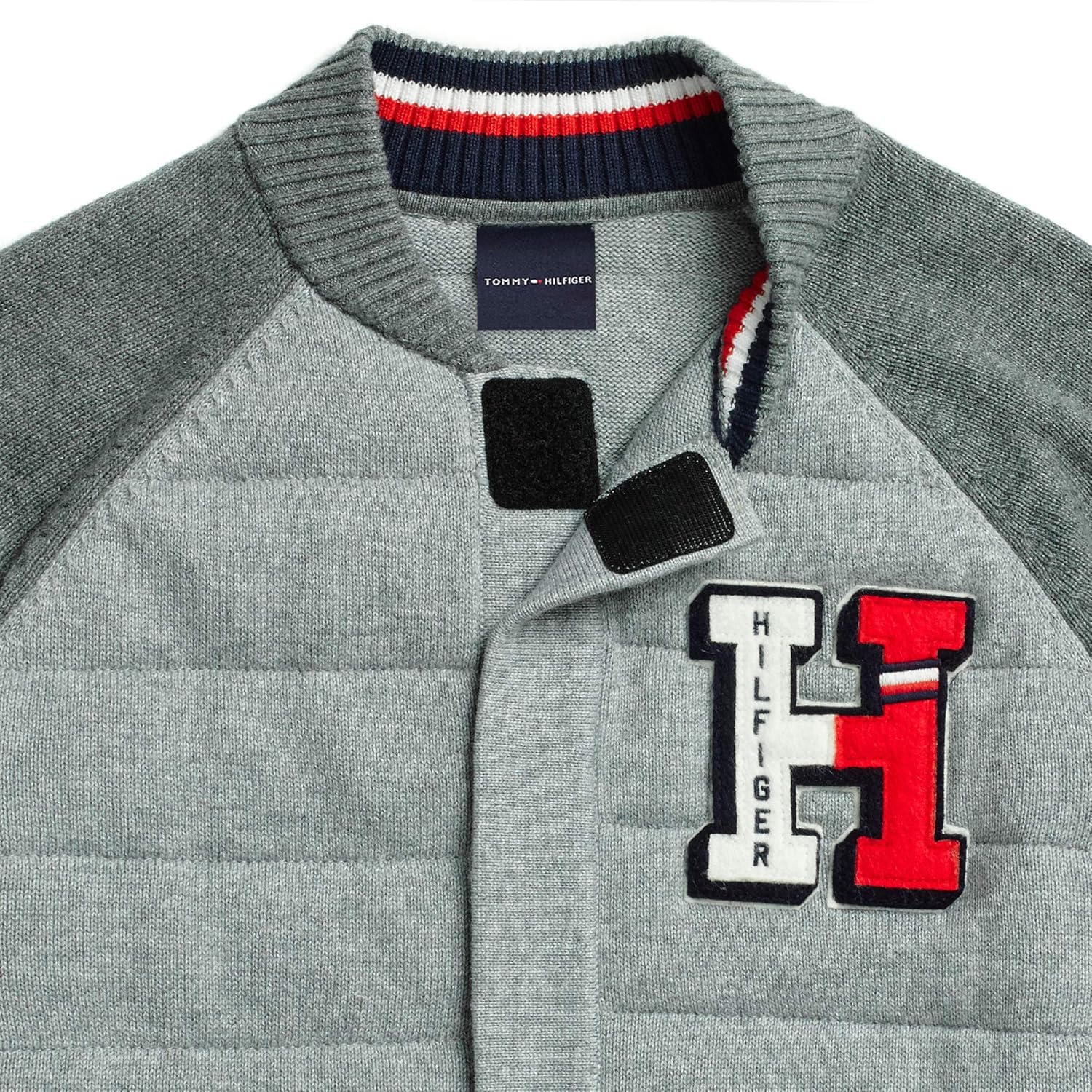 Tommy Hilfiger Boys' Adaptive Baseball Sweater with Magnetic Buttons at Front: Clothing