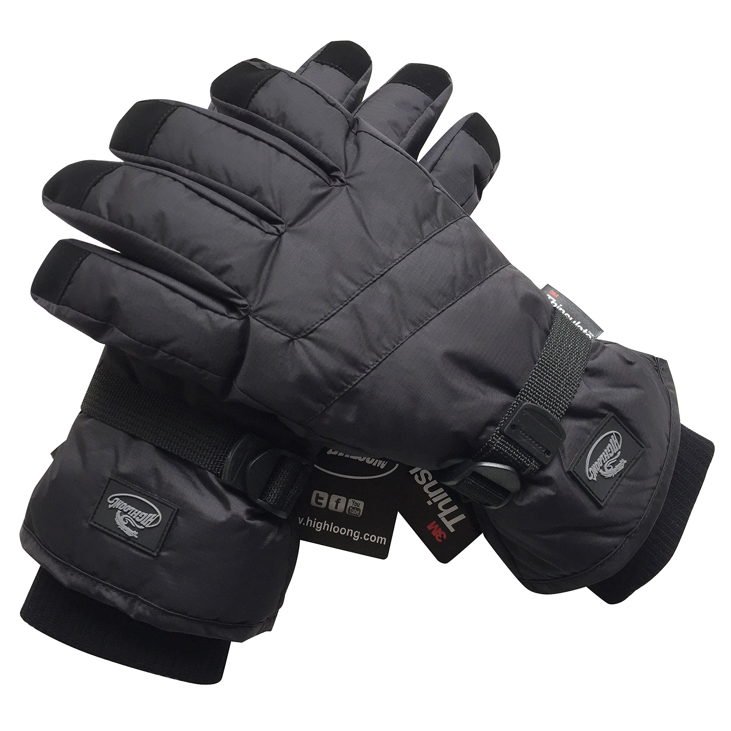HighLoong Men Ski Snowboard Gloves Waterproof Thinsulate Cold Winter