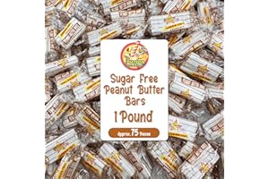 FUSION SWEETS AND SNACKS Sugar Free Peanut Butter Bars - 1 Pound Individually Wrapped - Atkinson Bulk Peanut Butter Candy