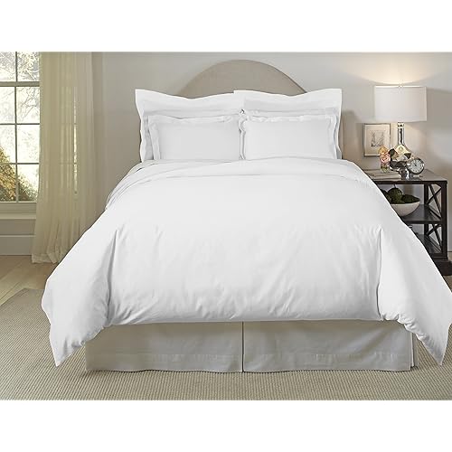 Pointehaven 620TC Long Staple Cotton Oversized Duvet Set, King/California King, White