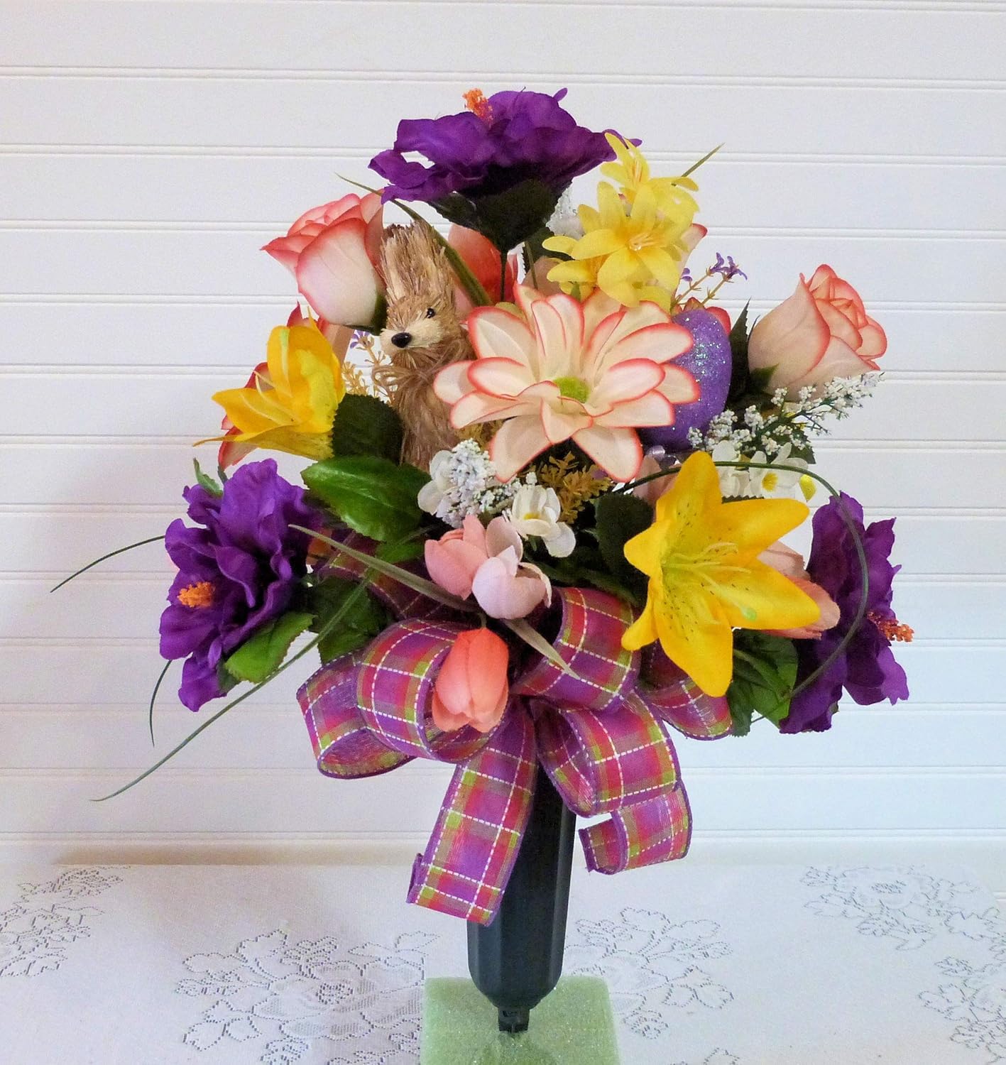 Handmade Products Spring Cemetery Flowers Grave Flowers For Cemetery Easter Grave Flowers Home Decor