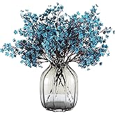 JAKY-Global Babys Breath Fabric Cloth Artificial Flowers 6 Bundle European Fake Silk Plants Decor Wedding Party Decoration Bouquets Real Touch DIY Home Garden (Autumn Blue-6pcs)