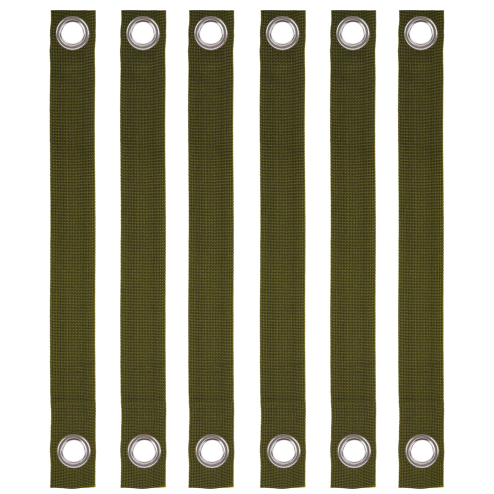 Kuaman 6 Pack of 16 Inch Tree Straps with Grommets for Guying or Staking of Young Tree and Plant Supports, Helping Newly Planted Saplings Cope with Hurricanes (Green)