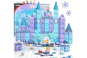 GobiDex 102PCS Magnetic Tiles Blocks Frozen Toys for Girls, Princess Frozen Castle Magnet Building Blocks for Toddlers Kids, Build with MagWonder STEM Toys, 3+ Years Old Girls Birthday Easter Gifts