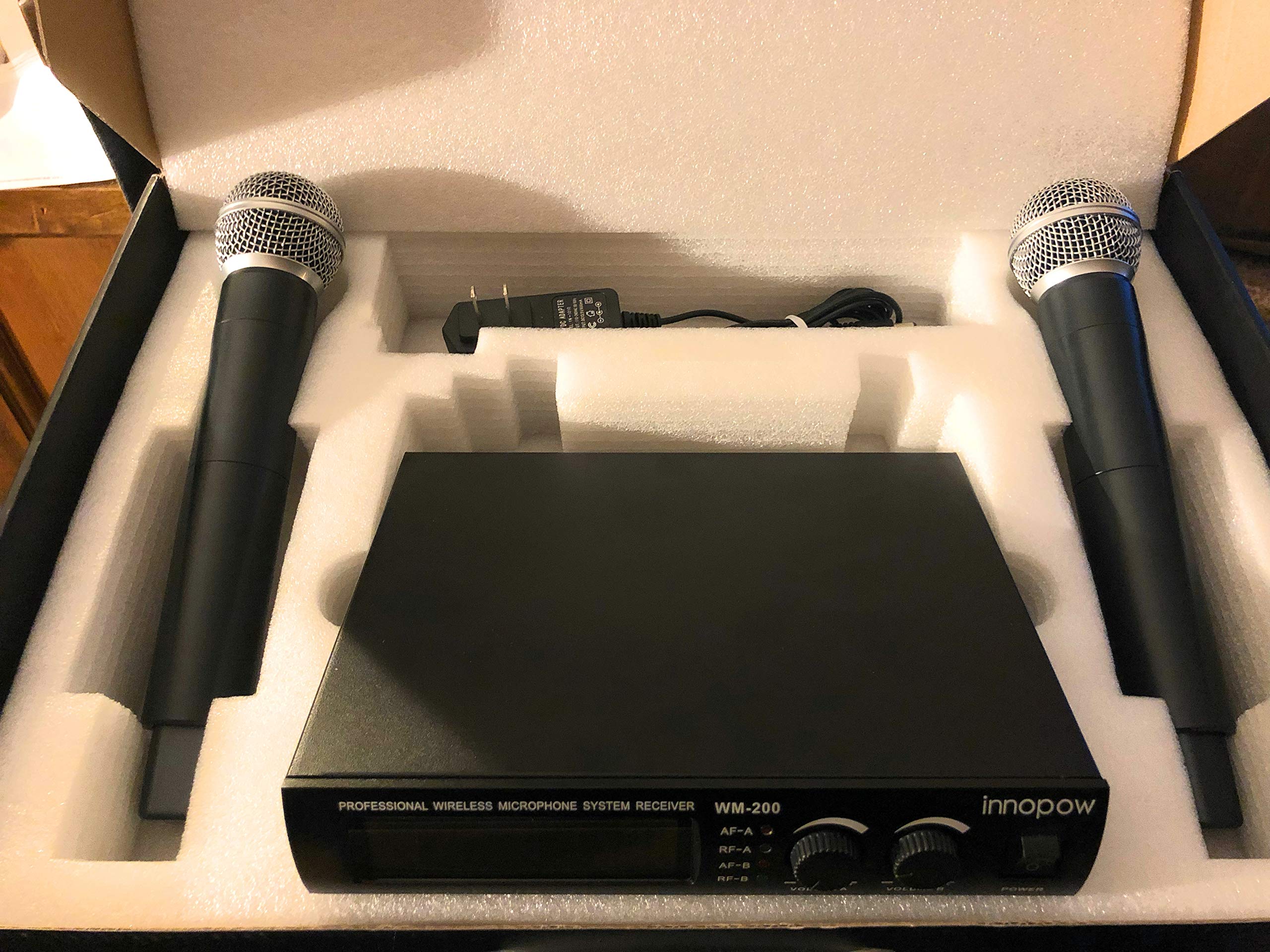 innopow Metal Dual UHF Wireless Microphone System,inp Metal Cordless