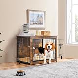 Yaheetech Dog Crate Furniture End Table 80.5x55.5x64 cm Rustic Brown view 2