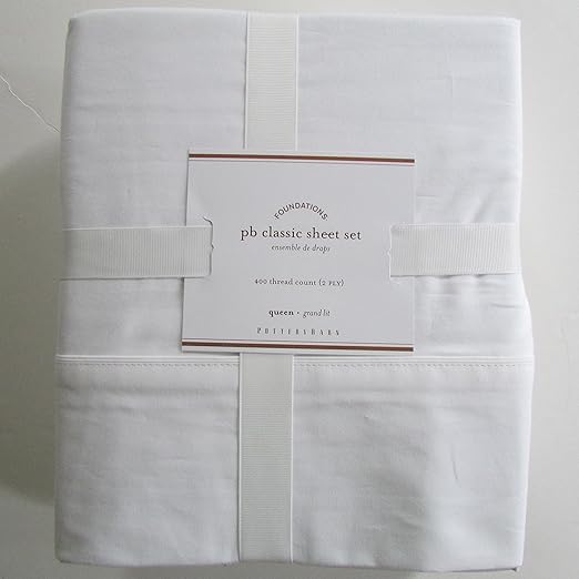 Amazon Com Pottery Barn Classic 400 Thread Count Sheet Set Queen
