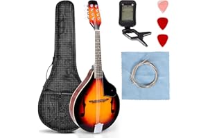 LOMUTY A Style Mandolin Instrument, 8 String Acoustic Mandolin, Useful for Mahogany Wood Mandolins Beginners Adult or Kid